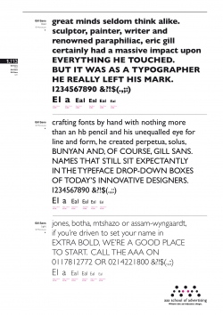 AAA School of Advertising:  Eric Gill Typographer & Gill Sans