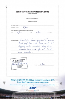 SKY TV: Medical Certificate