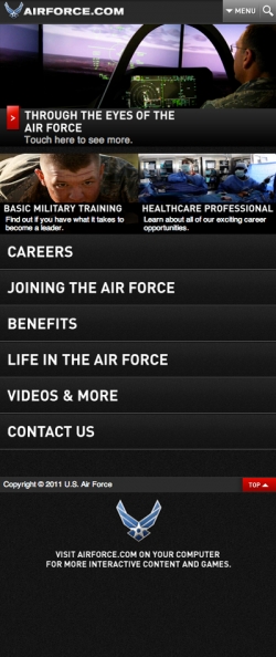 U.S. Air Force: U.S. Air Force Mobile Site