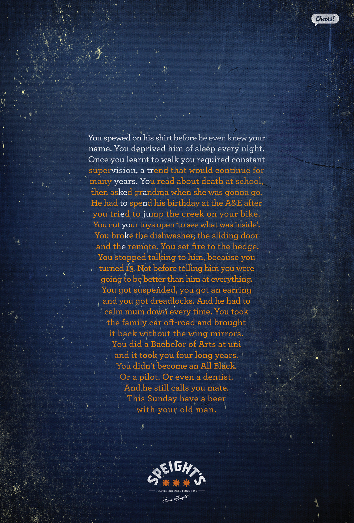Print ad Speights Speights Fathers Day Print ad: Speight's: