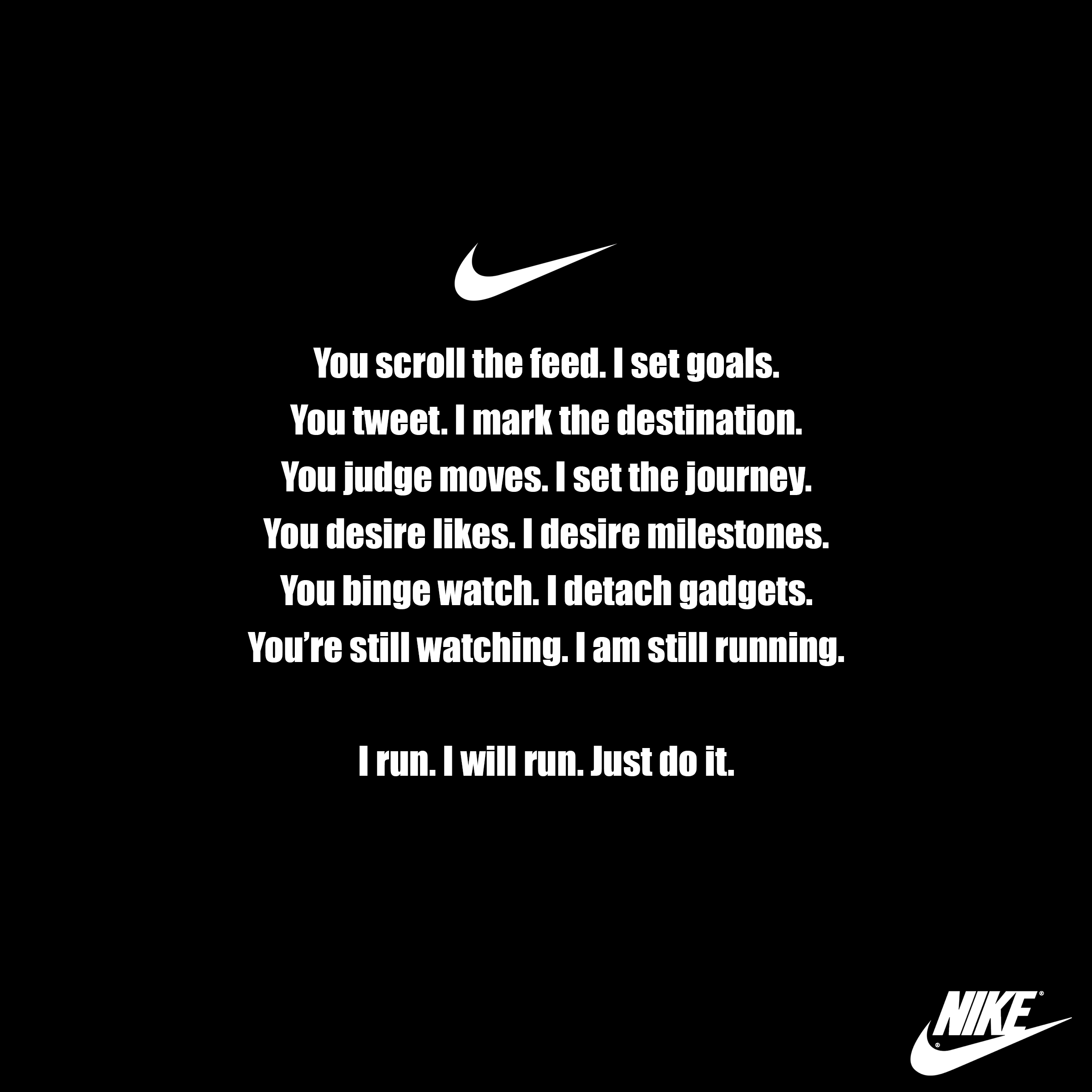 Meredek Finom nike just do it running 